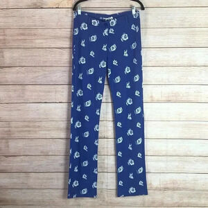 Betabrand Pullon Yoga Dress Pants Size Large Long Floral Blue